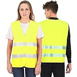 CHALECO MULTIUSOS: cuando compra nuestros chalecos reflectantes de seguridad, obtiene más que el mejor chaleco reflectante de seguridad; también está obteniendo tranquilidad. Excelente para servicios públicos al aire libre, construcción, voluntariado, pista de rodadura, personal de eventos, asistentes de estacionamiento, peatones de calles rurales / urbanas, guardias de seguridad, empleados de peaje, escuelas, construcción de viviendas, interiores al aire libre, seguridad, de dia o de noche!