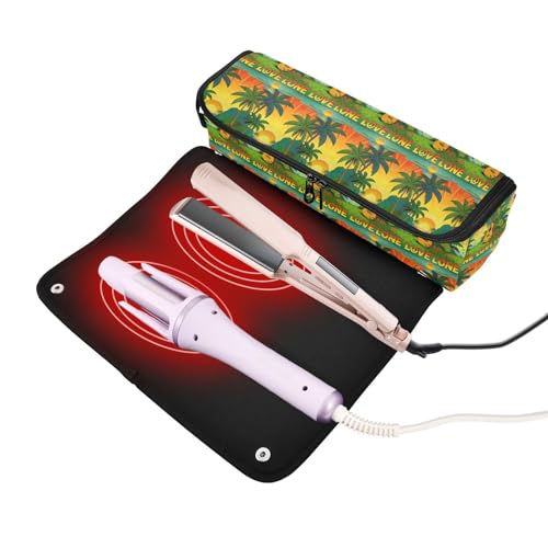 Estuche de viaje 2 en 1 para plancha rizadora con tapete para plancha y organizador para herramientas de peinado y accesorios para el cabello miniatura 2
