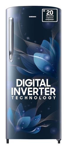 Image of Samsung 183 L 3 Star Digital Inverter Direct-Cool Single Door Refrigerator (RR20C1723U8 /HL, Blooming Saffron Blue, 2023 Model)