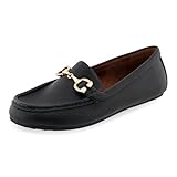 Aerosoles Women's Dallas Loafer, Black Pebbled Faux Leather, 12