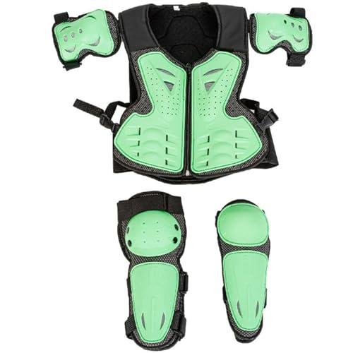 Kcolic Pack De 5 Chaquetas Protectoras De Moto, Armadura De Moto para Niños con Rodilleras, Coderas, Armadura De Pecho, Carreras, para Deportes Al Aire Libre, 4/6/8/10/12/14 Años A