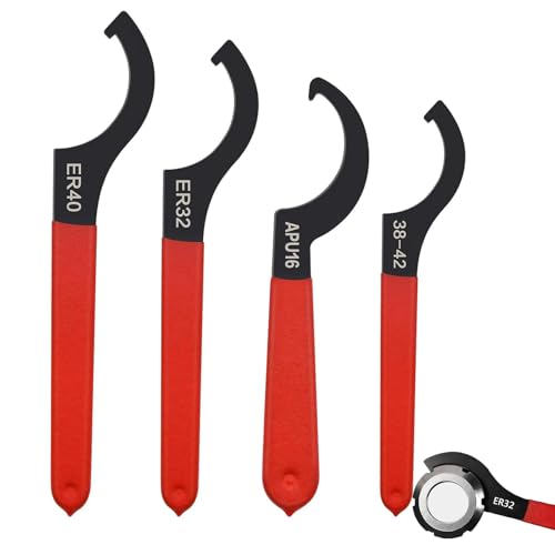 HXXWEUS C Llave de Gancho para Llave Inglesa, Herramienta de Llave de Gancho de 4 Piezas, Juego de Llaves de Tensor de Amortiguador, Herramienta de Reparación de Llaves Roscadas, Llave en Forma de C