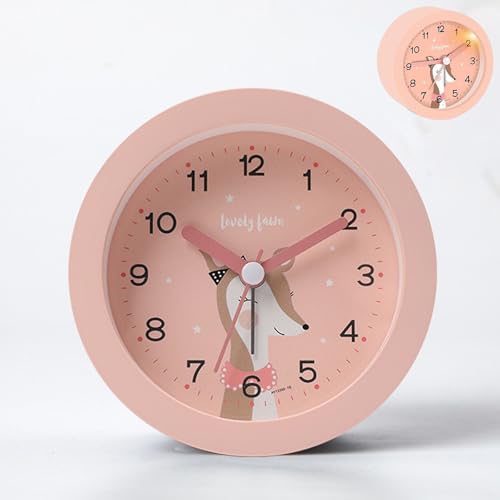 LUPATDY Despertador infantil analógico sin tictac – Despertador infantil con luz nocturna, adecuado para despertador infantil, despertador educativo