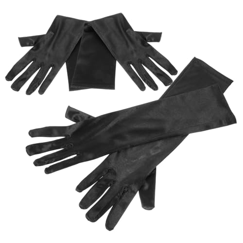 2Pairs Satin Stretchy Gloves for Women Elegant Elastic Party Banquet Gloves for Weddings Engagements and Special Events