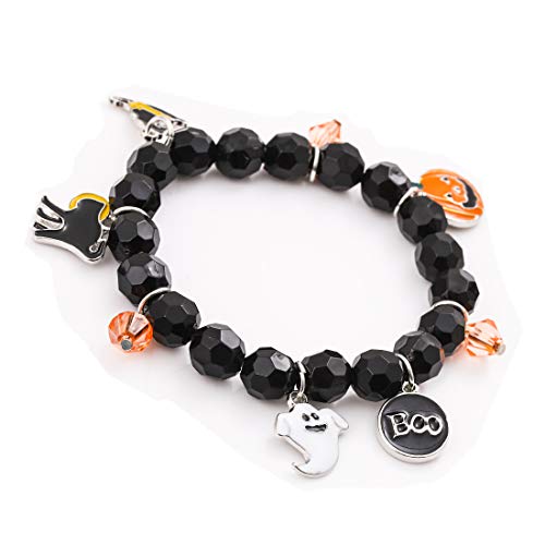 Halloween Bracelets Ghost Pumpkin Switch Charm Bracelets Gifts Stretch Beaded Bracelets for Women2