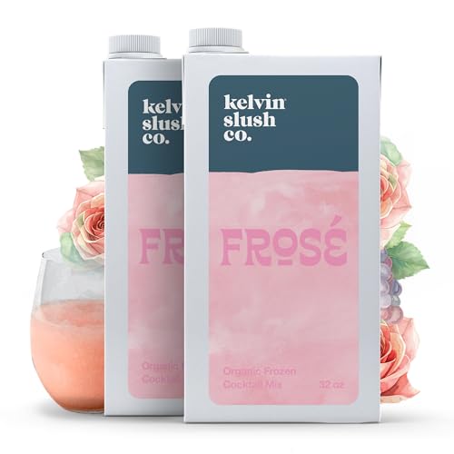 Kelvin Slush Co. â€“ FrosÃ© Organic Frozen Cocktail & Slush Mix â€“ Award-Winning Slush Machine & Blender Mix - 32 oz Cartons (Pack of 2)