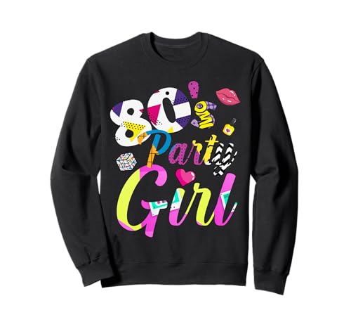 80er Jahre Party Girl Karneval Retro Kostüm Outfit 80's Sweatshirt
