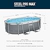 Bestway Steel Pro MAX 10' x 6'7' x 33' Oval Above Ground Swimming Pool Set, 330 GPH Filter Pump, Tritech Puncture Resistant Liner, ClickConnect Steel Frame, Gray