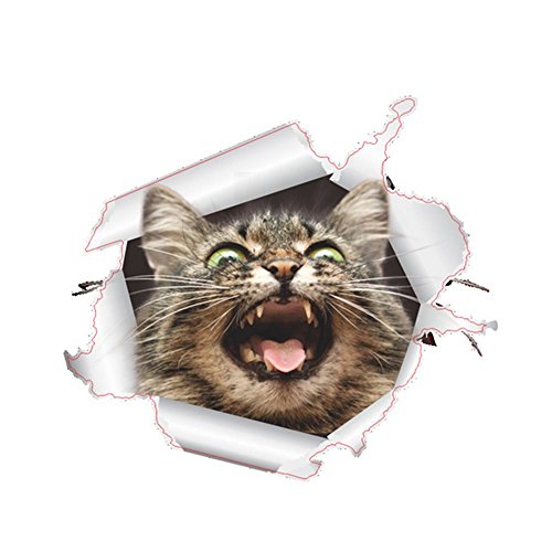 Preisvergleich Produktbild JYSPORT 3D Katzen-Aufkleber Vinyl-Graffiti-Laptop-Gepäck-Fahrrad... Toiletten Wandtattoo-Kühlraum-Dekor (14199)