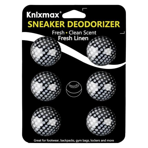 Knixmax-Sneaker-Deodorizer-Ball-Shoe-Freshener-Balls-6-Pack-Linen-Black Knixmax Sneaker Deodorizer Ball Shoe Freshener Balls, 6 Pack, Linen, Black - Image 1