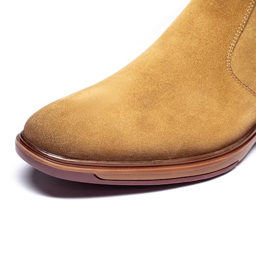 Image of ArcBrothers Men's Chelsea Boots, Relaxed Fit Roomy Toe Box Design, Premium Leather Slip-on Ankle Boots, All-Day Comfort