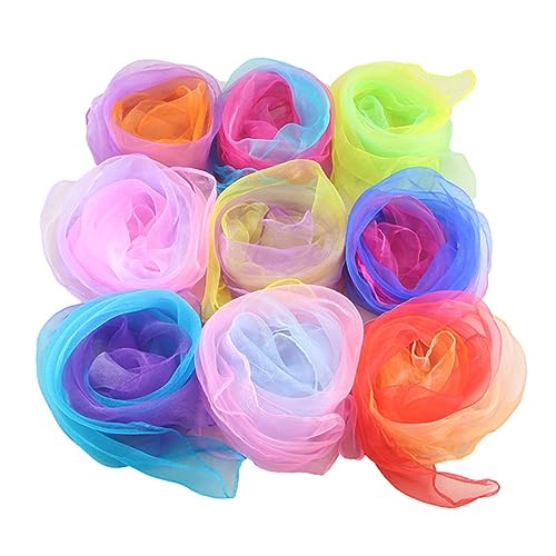KESYOO Silk Scarf Juggling Scarves Dance Scarves Performance Props Acting Props Square Scarf