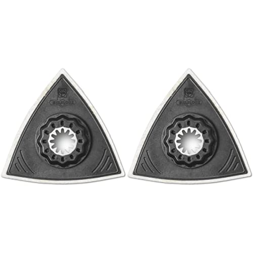 FEIN Set Platorelli di lucidatura in feltro, Confezione da 2 pezzi, Attacco Starlock, Attrezzo da lavoro in plastica, Versione triangolare, Lunghezza bordo 80 mm, Fissaggio a Strap