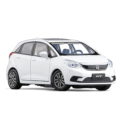 XGFFBAGB 1:32 para Jazz Aleación Diecasts Modelo De Metal Amortiguador Sonido Luz Colección Coche Juguetes Regalo(White,with Box)