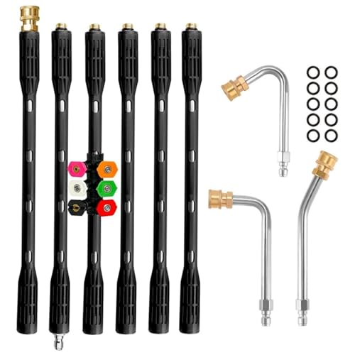 Barra de extensión para lavadora de alta presión, 4000 psi, limpiador de alta presión telescópico, puntas de lanza de repuesto, herramientas de limpieza para techo y ventanas de lavado