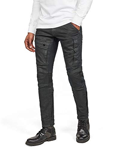 [ジースターロゥ] ジーンズ スキニー ストレッチ メンズ コーティング ダークグレー 立体裁断 Airblaze 3D Skinny Colored Jeans
