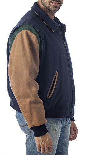 REED Men's Premium Quality Leather Letterman Varsity Jacket Made in USA3