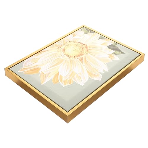 Tableau mural tournesol chic en toile premium et cadre finition or subtile