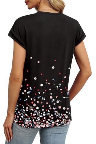 Image of Alaroo Womens Summer Tops Short Sleeve Shirts Crew Neck Cute Trendy Tunic Blouses (S-3XL)