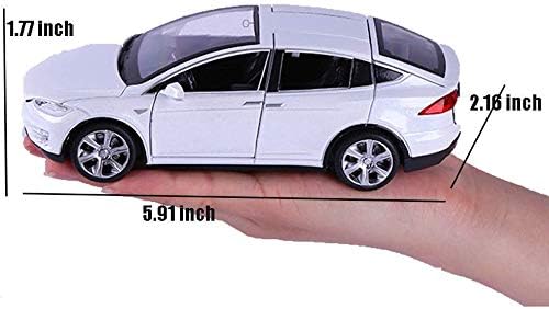 Miniatura 7 de 132 Aleación Tesla X90 Modelo de coche Pull Back Juguetes electrónicos con luces y música, juguete de coche fundido a presión compatible con Tesla