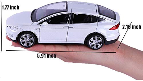 Model X Toy Car, 1:32 Zinc Alloy Diecast Car Toys For Kids, Pull Back Collectible Vehicle Toy Door Opening Scale Car Model With Sound And Light, Birthday Gift For Boys Girls 3+ Years Old #TOP2