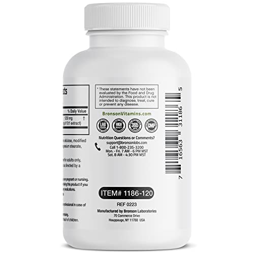 Bronson Valerian Root Capsules 1200Mg - Valerian Officinalis - Promotes Relaxation - Non-Gmo, Soy-Free Gluten-Free, 120 Vegetarian Capsules #TOP4