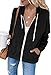 Produktbild Uusollecy Damen Sweatjacke Hoodie Sweatshirtjacke Pullover Oberteile Kapuzenpullover Einfarbig Full Zip Casual Hoodie Sweatshirt A-schwarz S