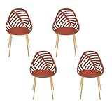 HOME DECO FACTORY, HDO0338, Set mit 4 Alameda-Terrakotta-M4-Stühlen, Möbel, Gartenmöbel, Außensitz, 52,3 x 86,5 x 49 cm, Sitzhöhe 45 cm, Orangebraun