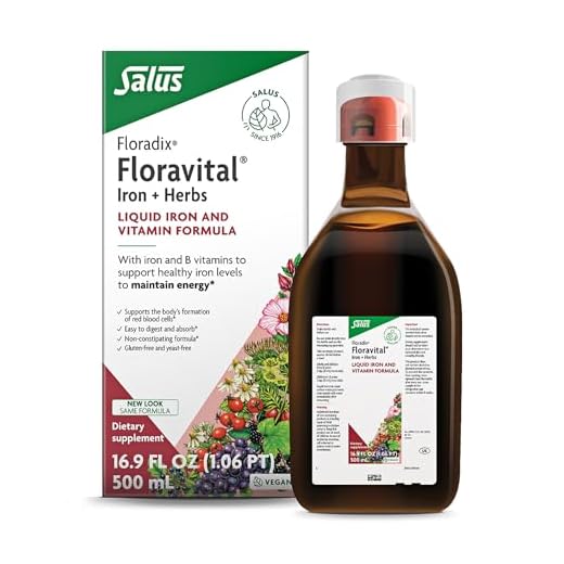 Floradix, Floravital Iron & Herbs Vegan Liquid Supplement, Energy Support for Women and Men, Easily Absorbed, Non-GMO, Vegan, Kosher, Lactose-Free, Unflavored, 17