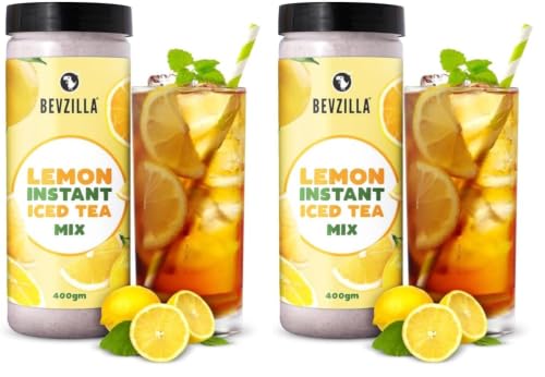 Image of Bevzilla Lemon Instant Iced tea Mix - 400 Grams | Perfect For Summers| Refreshing| Instant (Pack of 2)