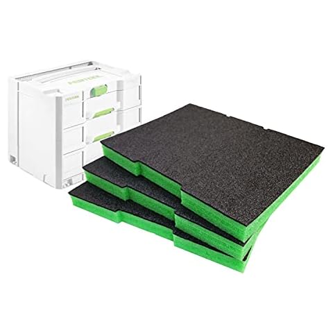 Shadow Foam Sortainer Inserts - Perfect fit for Sortainer SYS4 TL-SORT/3 [Green 30mm Triple Pack] Foam Inserts for Festool, Panasonic & Tanos Sortainer Modular Toolbox | Tool Storage & Organisation Cover