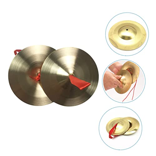 VICASKY 1 Par De Pratos De Cobre Para Crianças Instrumento Musical De Dedo Pratos De Dedo De Cobre C