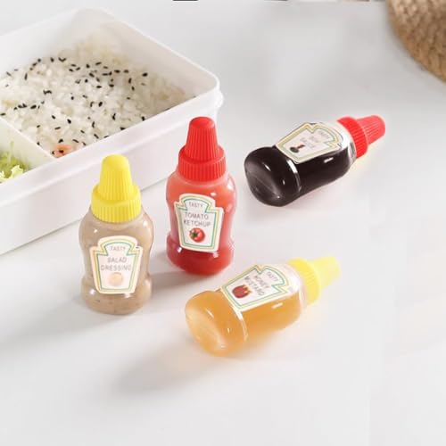 Miniatura 6 de Juego De 4 Mini Botellas Exprimibles De Grado Alimenticio Para Salsas Y Condimentos, Dispensadores De Plástico Portátiles