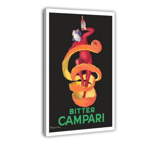 XYSWDD Póster vintage de Bitter Campari con texto en inglés 'Food and Drink' (20 x 30 cm)