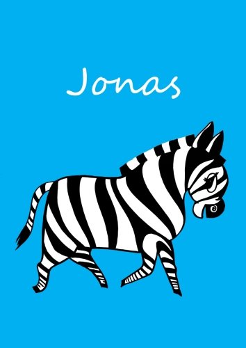 Malbuch / Notizbuch / Tagebuch - Jonas: DIN A4 - blanko - Zebra
