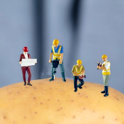 Figuras de obreros de construcción 1:64 set 4 piezas miniatura 7