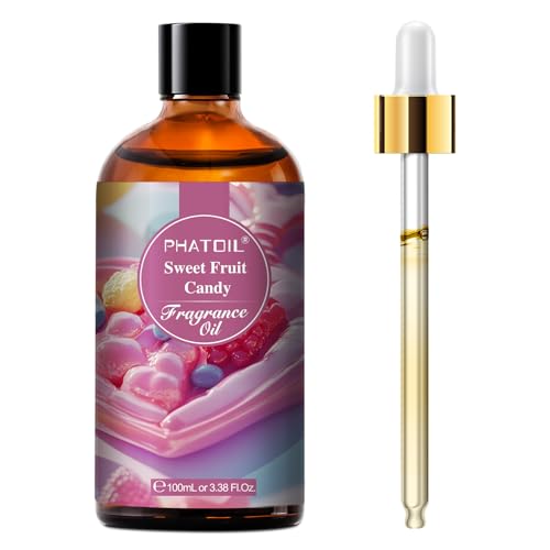 PHATOIL 3.38FL.OZ Sweet Fruit Candy Fragrance Oils for Aromatherapy Essential Oils for Diffusers for Home Perfect for Diffuser Yoga Skin Care DIY Candle and Soap Making - 100ml