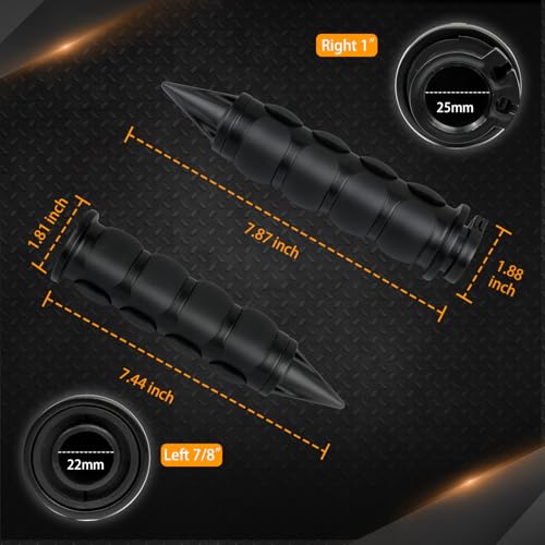 NTHREEAUTO 1" / 25mm Motorcycle Hand Grips Handlebar Grips Handle Throttle Grip Compatible with Harley Sportster Dyna Road Electra Glide Softail Touring Fat Boy