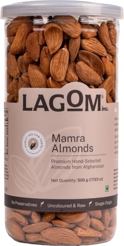 Image of Lagom Mamra Almonds 500g | Premium Afghan Mamra Badam | Medium Sized, Rich & Naturally Nutty | No Added Preservatives | Vegan, Gluten Free, Non-GMO