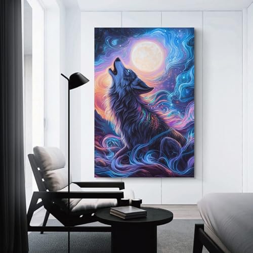 Impression sur toile loup décoration murale maison 50x75cm - 3
