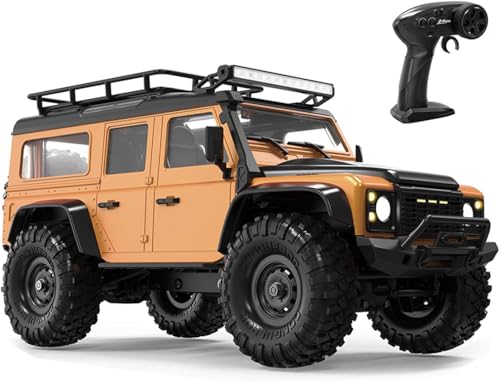 Image of Samtop RC Cars Remote Control Truck RC Rock Crawler 1:16 2.4G 4WD RTR All Terrain Hobby Off Road Truck Racing Vehicle Hobby Grade Model Yellow Vehicle with LED Lights