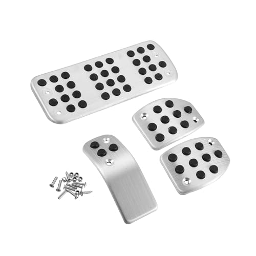 Motoforti Car Accelerator Brake Pedal Cover Sets, for Peugeot 207, 4 Pcs