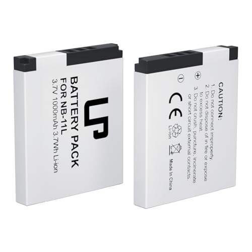 LP NB-11L Battery 2-Pack 1000mAh Battery Compatible with Canon PowerShot A2300 is A2400 is A2500 A2600 A3400 is A3500 is A4000 is ELPH 110 HS ELPH 130 HS ELPH 135 is ELPH 140 is and More