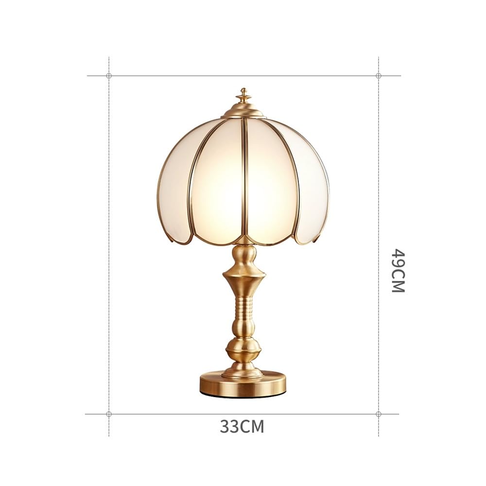 Lampa stołowa do sypialni, nowoczesna lampka nocna ze szklanym kloszem, lampka nocna do salonu i biura (przełącznik zdalnego sterowania)