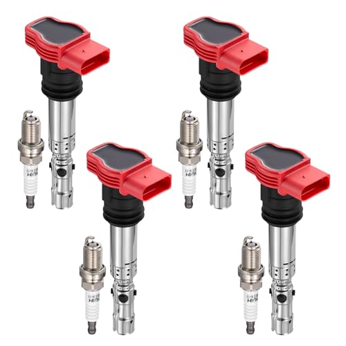 Image of 4-Pack UF483 Ignition Coils & 7092 Spark Plugs Kit Compatible with Audi A4 A4 Quattro 2002-2006, Compatible with Audi A6 A6 Quattro 2002-2004, 3.0L V6 - Replaces 06C905115M 06C905115A GN10444