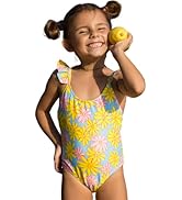 BIKINX Toddler Girls Zipper One Piece Swimsuit Kids Rash Guard Swimwear Cute Long Sleeve Bathing ...