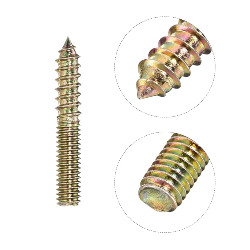 Image of uxcell 5 /16-18x2 Hanger Bolts, 16pcs Double Ended Screws Wood Dowel Screws for Furniture