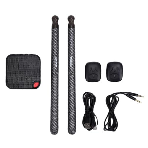 SUNGOOYUE Air Drumsticks, palillos electrónicos con detección de movimiento 3D, pedales y conversor de audio para práctica silenciosa miniatura 1