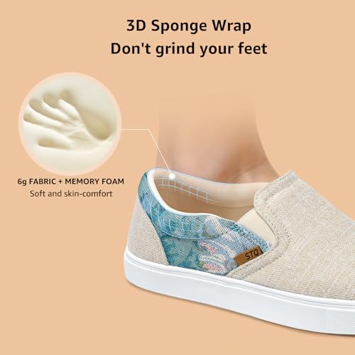 STQ Wide Toe Box Slip On Shoes for Women | Business Casual Shoes for Women Trendy Fashion Sneakers Lightweight Loafers Shoes3