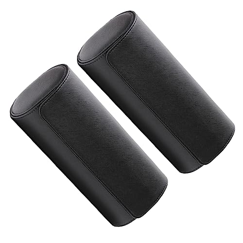 Healeved 2Piezas Estuche De Viaje Para Relojes De Cuero PU Organizador De Ranuras Para Almacenamiento De Accesorios De Joyería